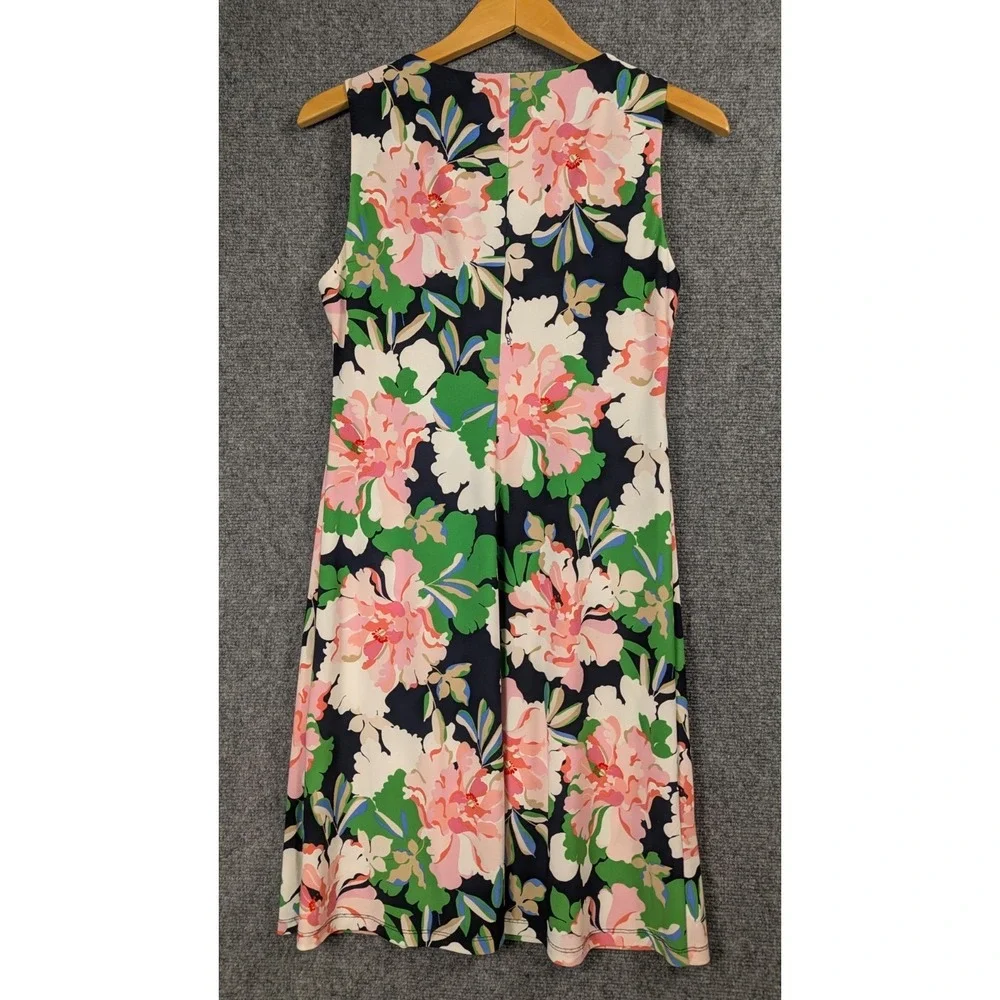 Tommy‎ Hilfiger Sleeveless Floral Sheath Dress Navy Blue with Floral Design Sz 6